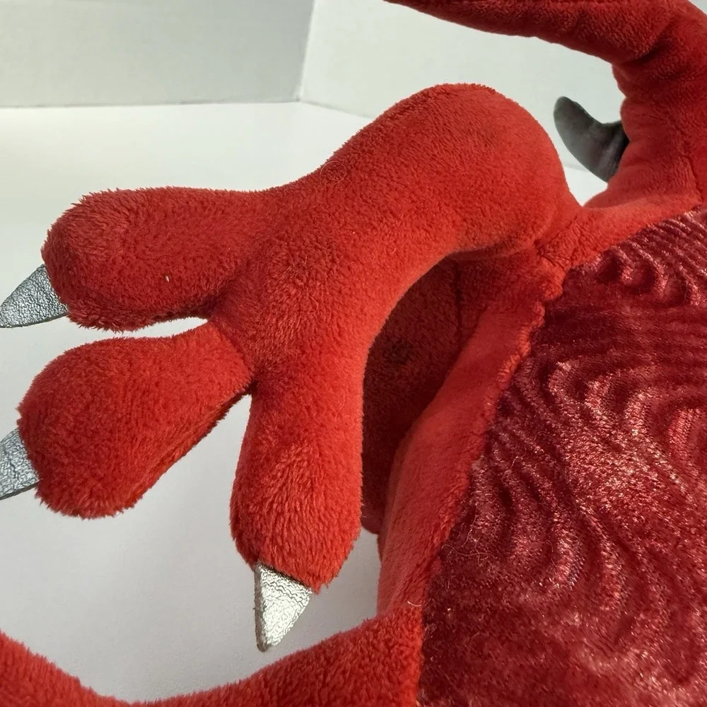 Manhattan Toy Company‎ RED & Silver CROUCHING DRAGON Plush 12